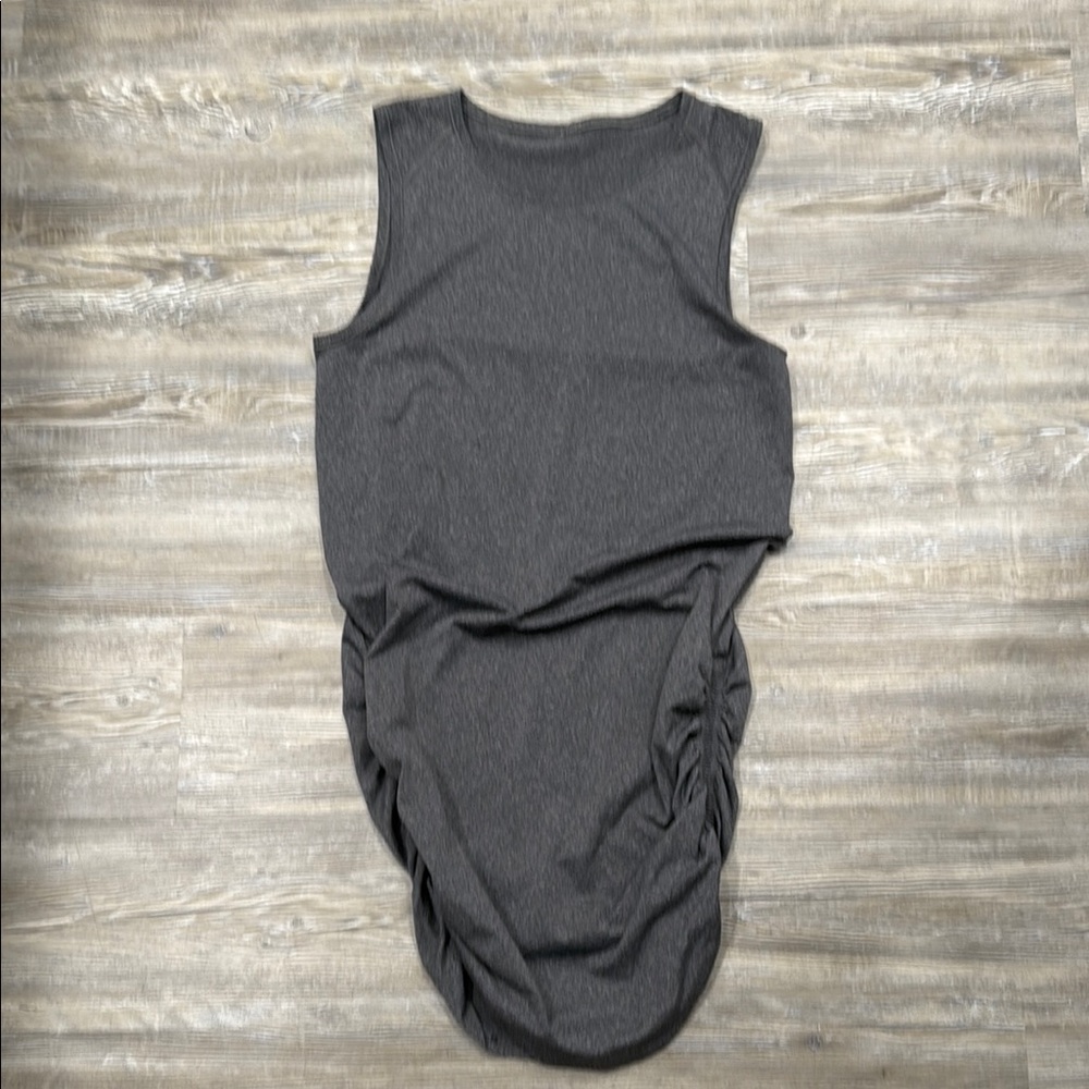 Lululemon Sleeveless Gray Ruched Dress size M